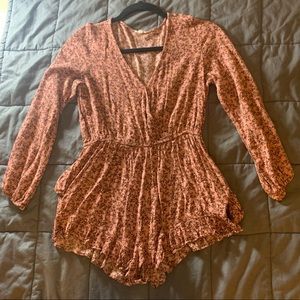 S EN CREME PINK FLORAL ROMPER